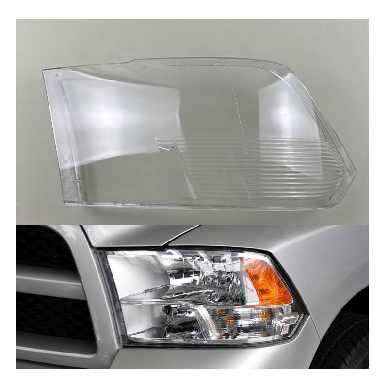 Scheinwerfergehäuse kompatibel mit Dodge RAM Trucks (US-Version) 2009–2014, transparente Lampenschirmabdeckung, Scheinwerfer(US Left) von KCYANO