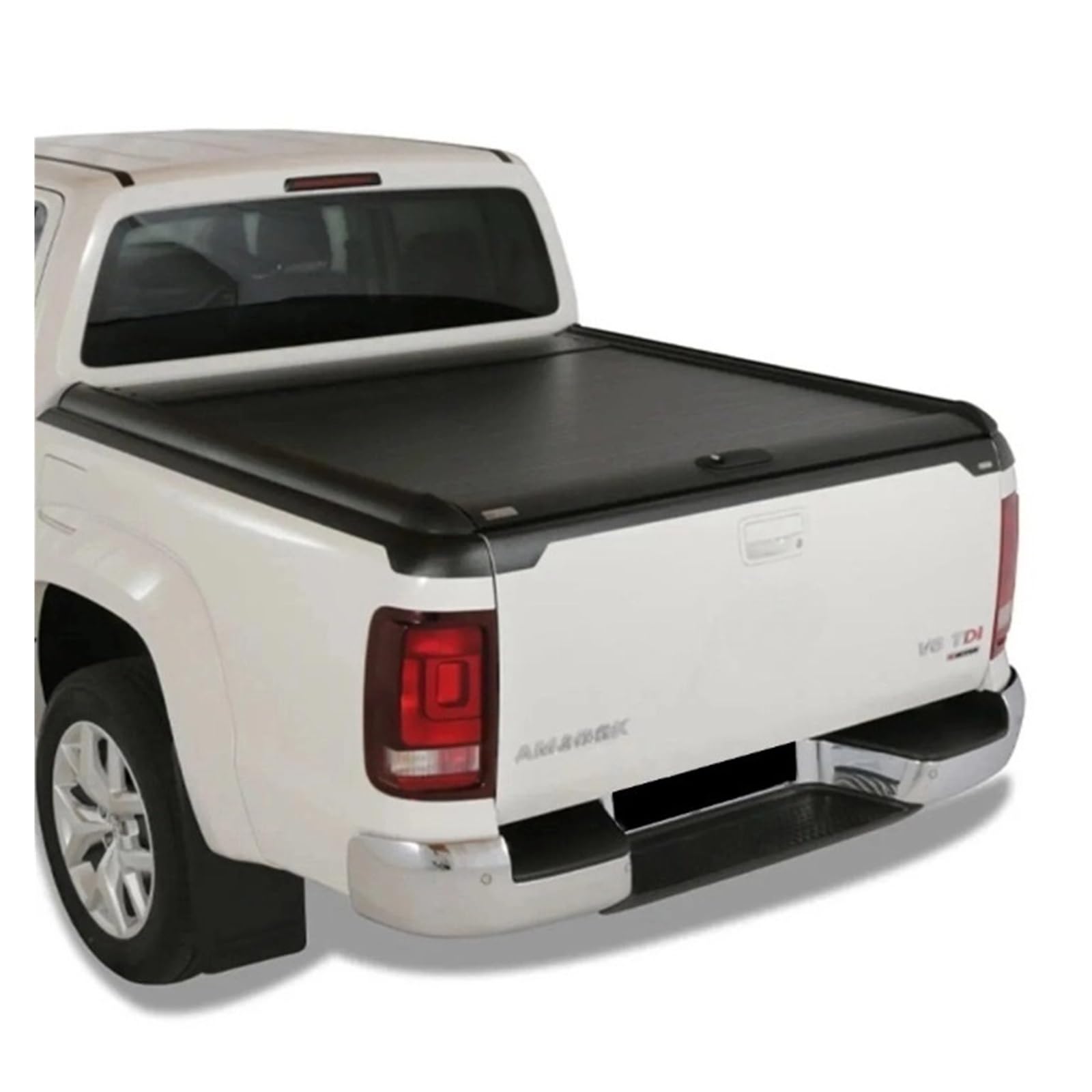 for Pickup-Truck-Tonneau-Abdeckungen, manuelle Bergoberseite, Schwarze Rolldeckel-Fensterläden, kompatibel mit Vw Amarok V6 Doble Cabina von KCYANO