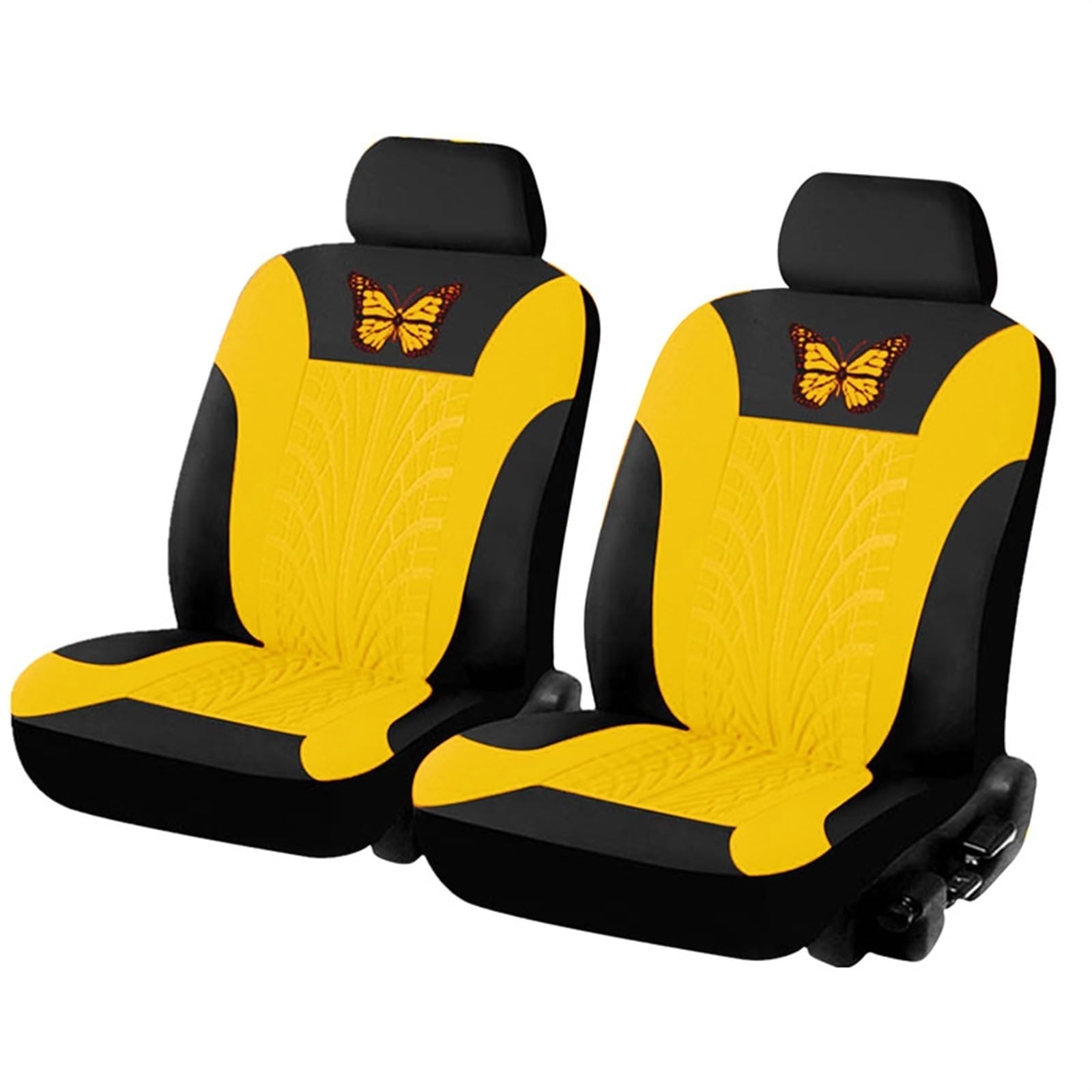 KDCVRYJE Car seat Cover universal Butterfly car seat Cover Fabric(Yellow 4 Piece Set) von KDCVRYJE