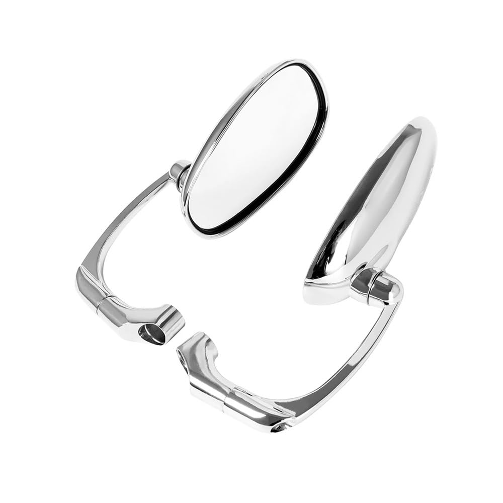 Motorrad Rückspiegel 8mm 10mm Motorrad Oval Rearview Außenspiegel L-Bar Chrom/Schwarz Aluminium Motorrad Zubehör Für Ha&rl&ey Für Ya&ma&ha Für Ho&n&da von KDGRBCNX