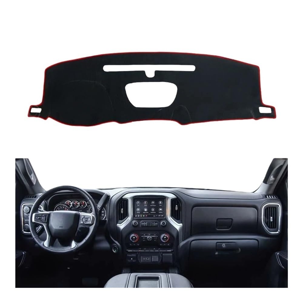 Armaturenbrett-Abdeckung Für Chevy Für Silverado Für GMC Für Sierra Für HD 1500 2500 3500 2019-2021 Armaturenbrettabdeckungsmatte Teppich Dashmat Pad Sonnenschirm Zubehör von KDHUCS