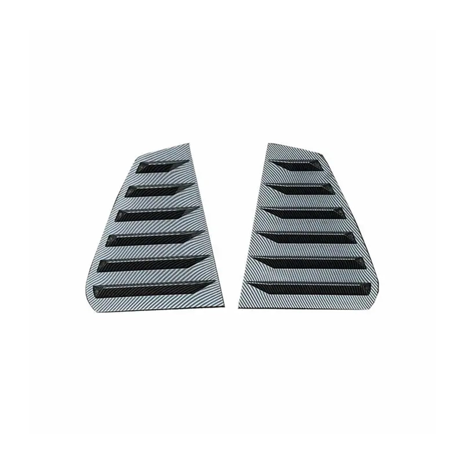 2 Stück glänzend schwarz/Kohlefaser-Lamellen for die hintere Seitenscheibe, Lüftungsschlitze, Blendenabdeckung, kompatibel mit VW -Golf MK7 MK7.5 GTI R 2014-2019(Carbon Fiber Look) von KDMOWHON