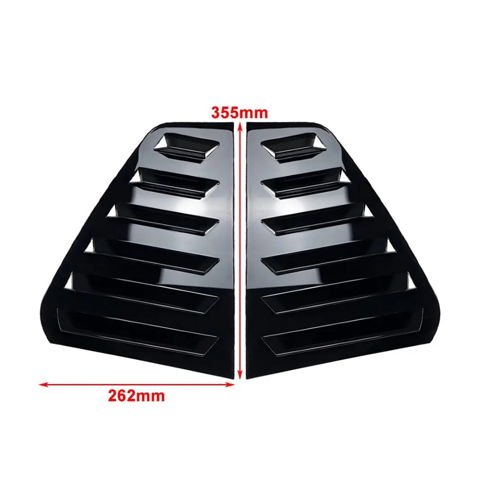 2 Stück glänzend schwarz/Kohlefaser-Lamellen for die hintere Seitenscheibe, Lüftungsschlitze, Blendenabdeckung, kompatibel mit VW -Golf MK7 MK7.5 GTI R 2014-2019(Glossy Black) von KDMOWHON