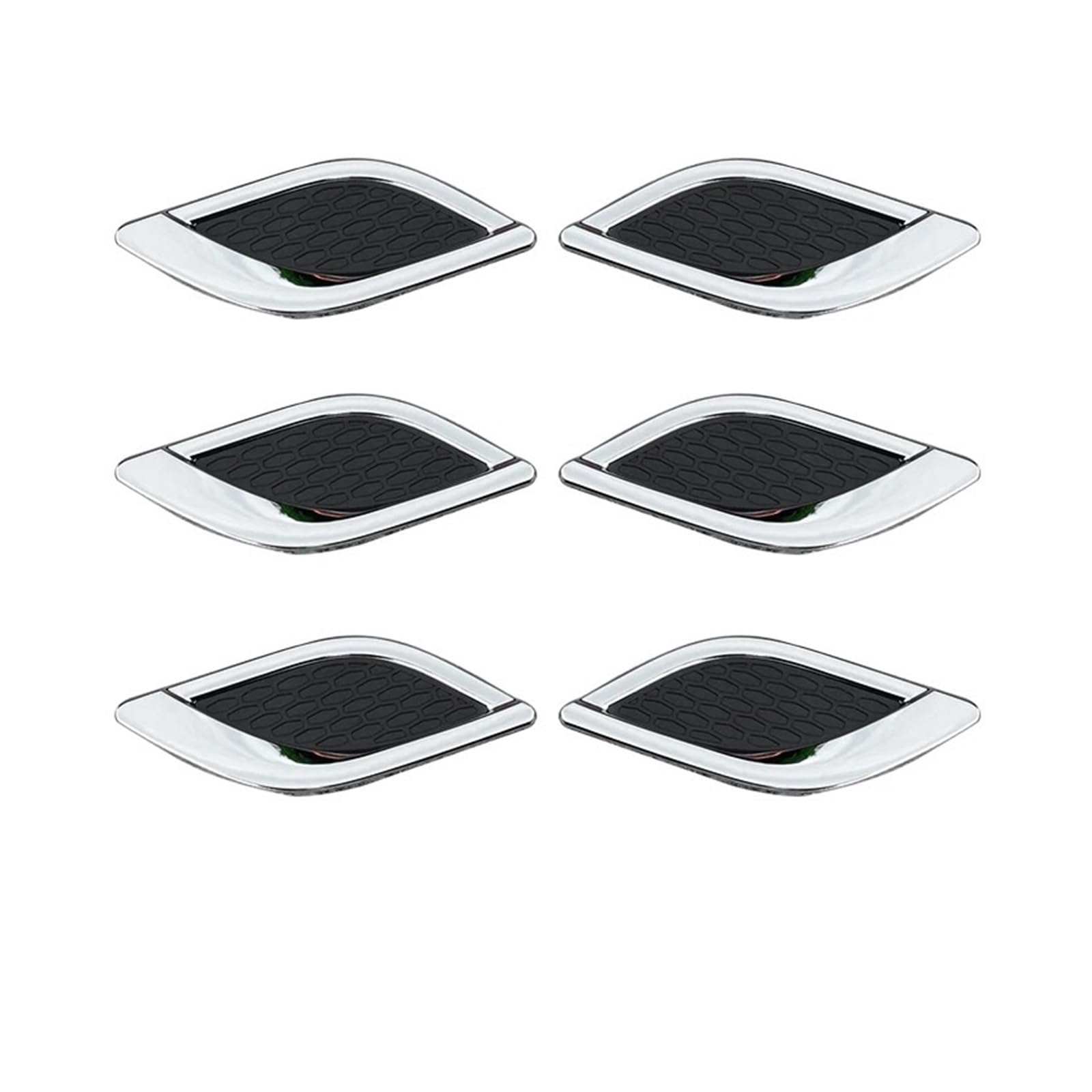 ABS 6 Teile/Satz Seitliche Entlüftungskotflügelabdeckung Kompatibel mit Maserati Style Außenumrüstung Kotflügel Entlüftungsflosse Dekoraufkleber(6 pcs Silver) von KDMOWHON