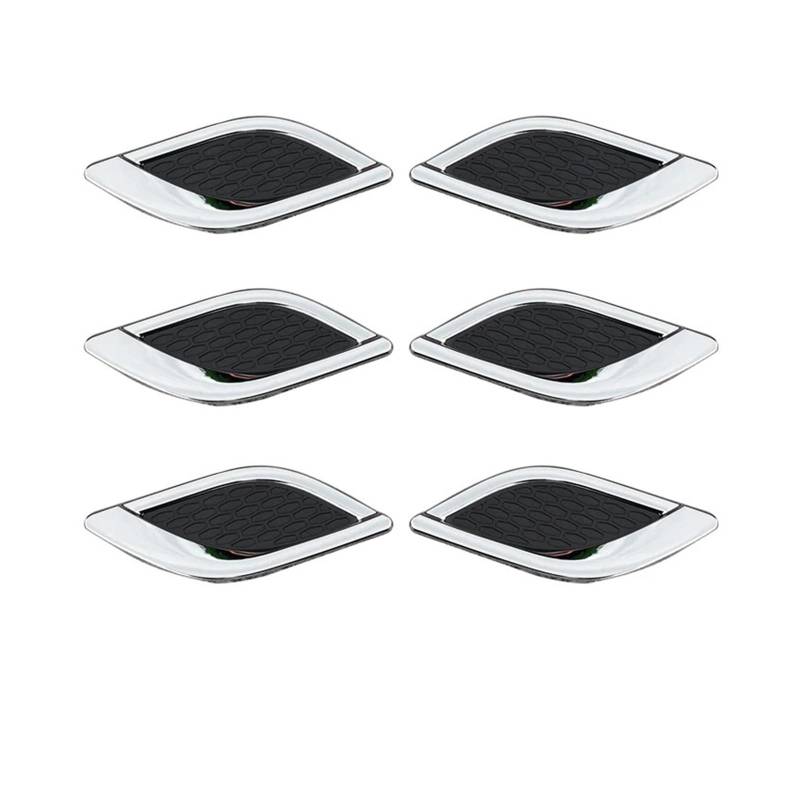 ABS 6 Teile/Satz Seitliche Entlüftungskotflügelabdeckung Kompatibel mit Maserati Style Außenumrüstung Kotflügel Entlüftungsflosse Dekoraufkleber(6 pcs Silver) von KDMOWHON