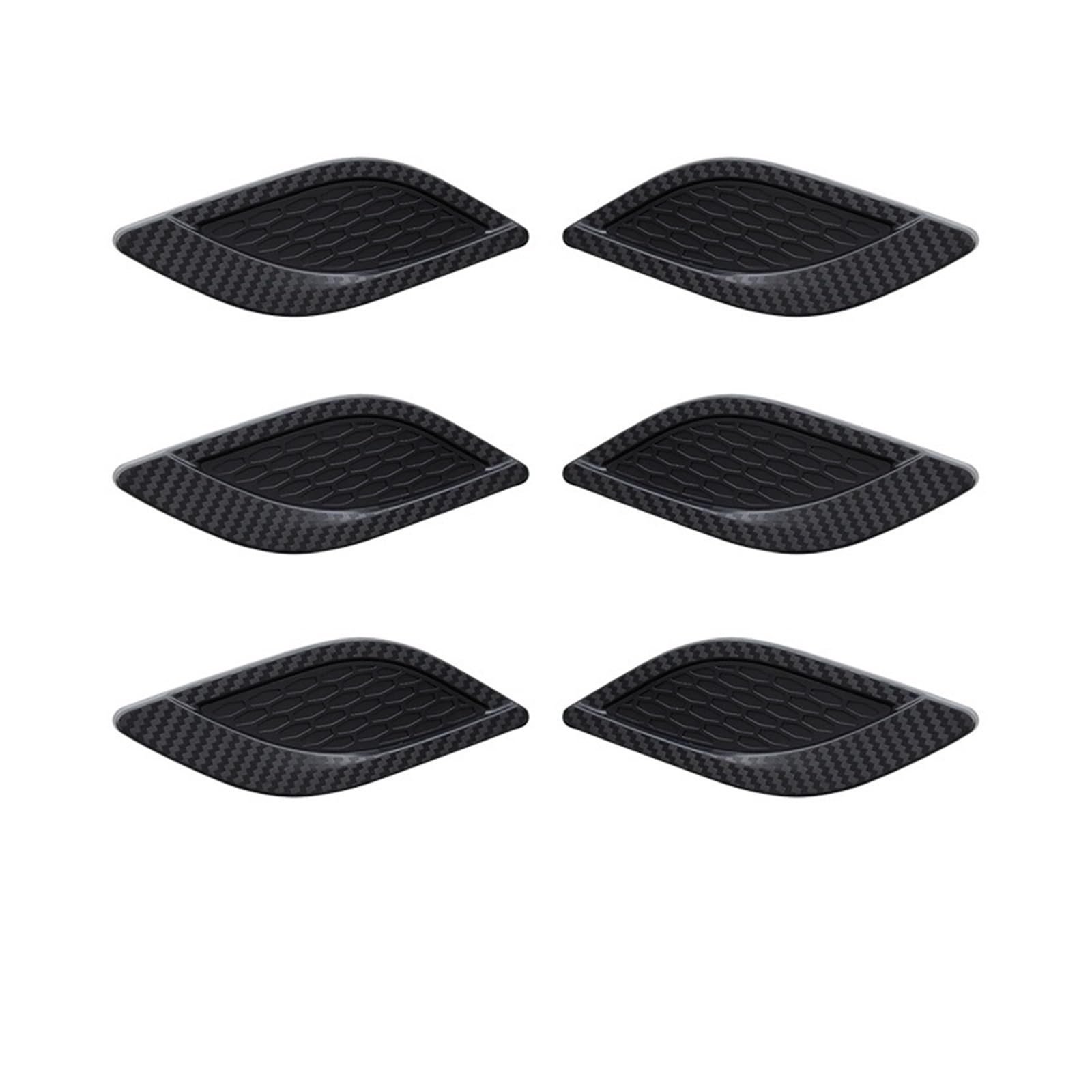 ABS 6 Teile/Satz Seitliche Entlüftungskotflügelabdeckung Kompatibel mit Maserati Style Außenumrüstung Kotflügel Entlüftungsflosse Dekoraufkleber(6 pcs cf Black) von KDMOWHON