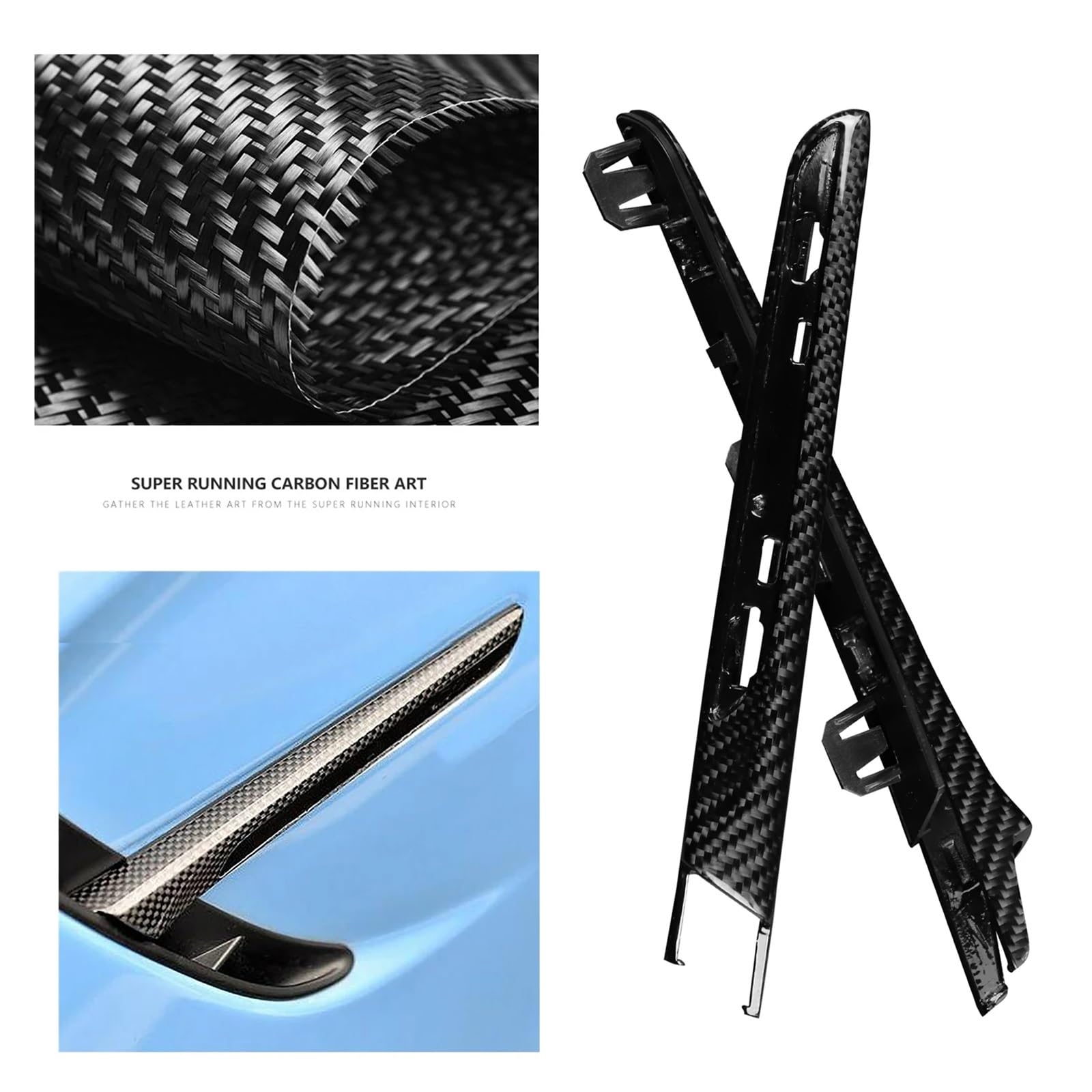 Carbon Fiber Front Stoßstange Seite Kotflügel Air Vent Grille Trim Abdeckung Out Duct Kompatibel mit BMW F80 M3 F82 F83 M4 2014-2020 von KDMOWHON