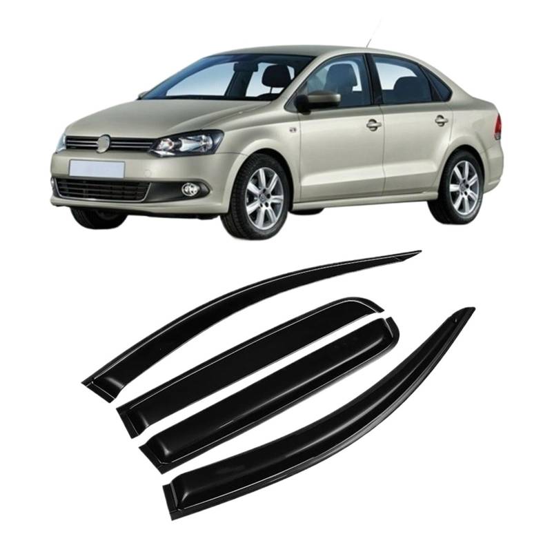 Fenstervisier kompatibel for VW Polo 2011 2012 2013 2014 2015 2016 2017 2018 Wetterschutz Regenabweiser Schutz Markise Unterstand(for Sedan) von KDMOWHON