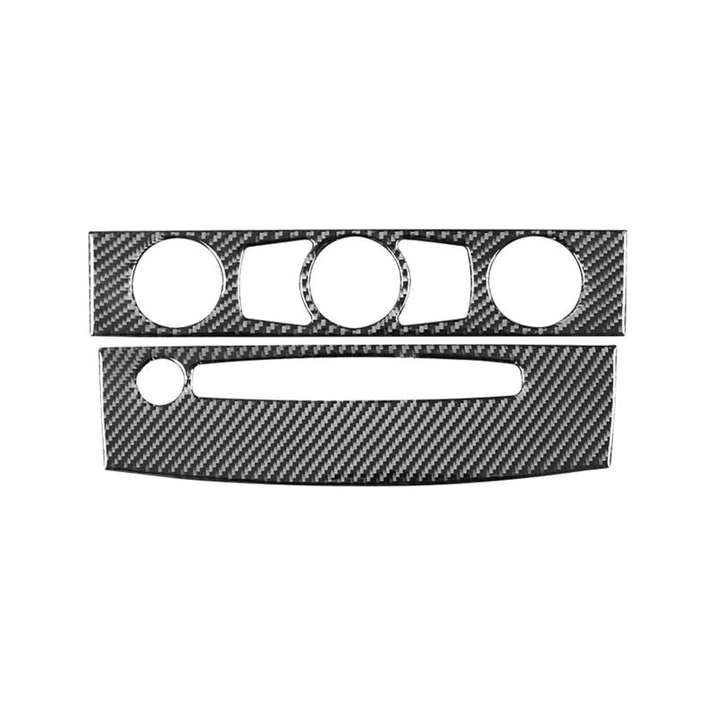 KDMOWHON Kompatibel for BMW 5er E60 2004–2010, Zubehör, Kohlefaser-Innenraum, Auto-Klimaanlage, CD-Bedienfeld, Verkleidung, Rahmenaufkleber(Style A(Black)) von KDMOWHON