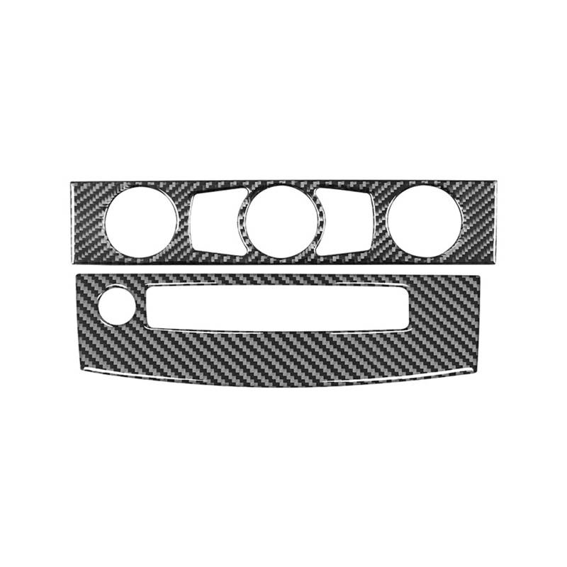 KDMOWHON Kompatibel for BMW 5er E60 2004–2010, Zubehör, Kohlefaser-Innenraum, Auto-Klimaanlage, CD-Bedienfeld, Verkleidung, Rahmenaufkleber(Style C(Black)) von KDMOWHON