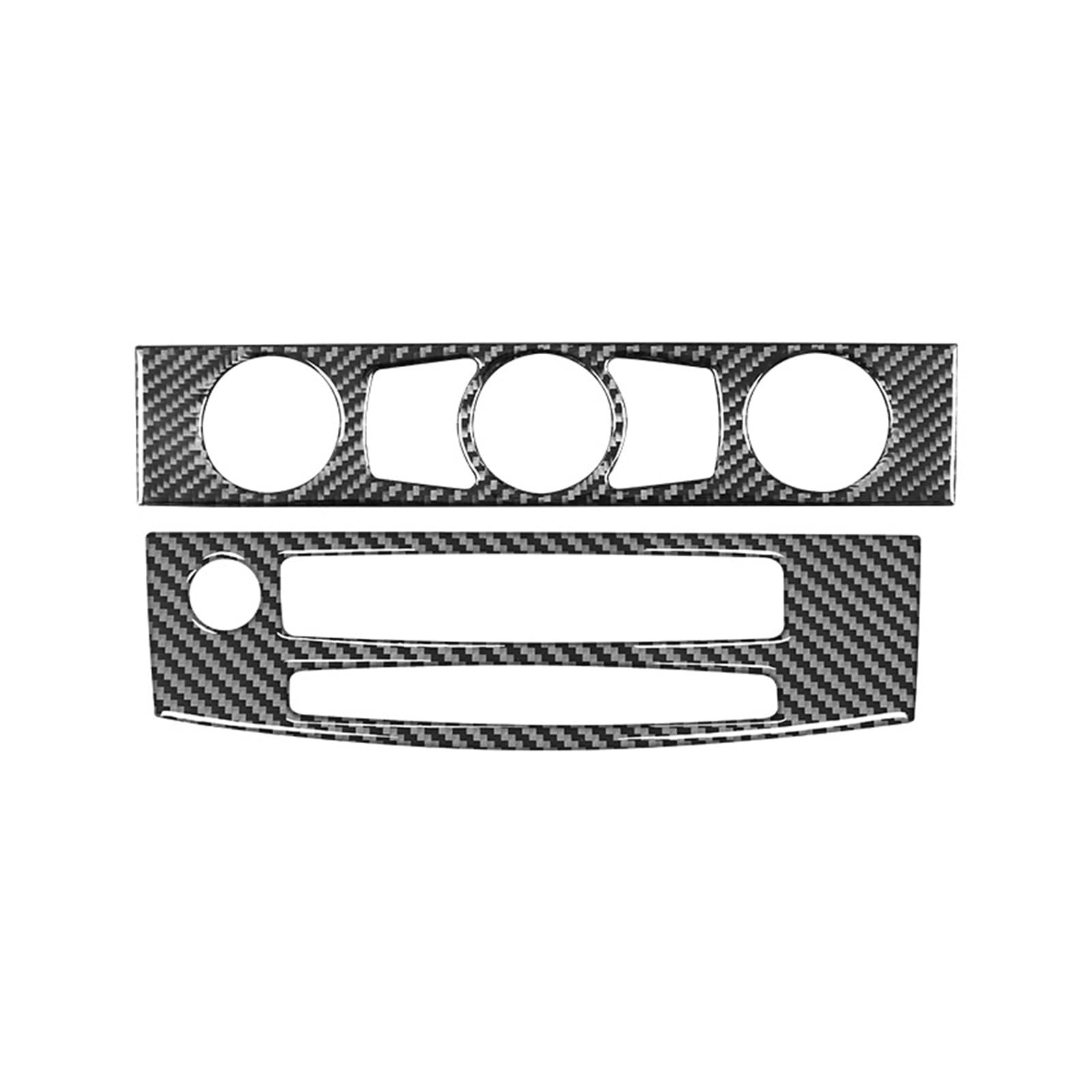 KDMOWHON Kompatibel for BMW 5er E60 2004–2010, Zubehör, Kohlefaser-Innenraum, Auto-Klimaanlage, CD-Bedienfeld, Verkleidung, Rahmenaufkleber(Style D(Black)) von KDMOWHON