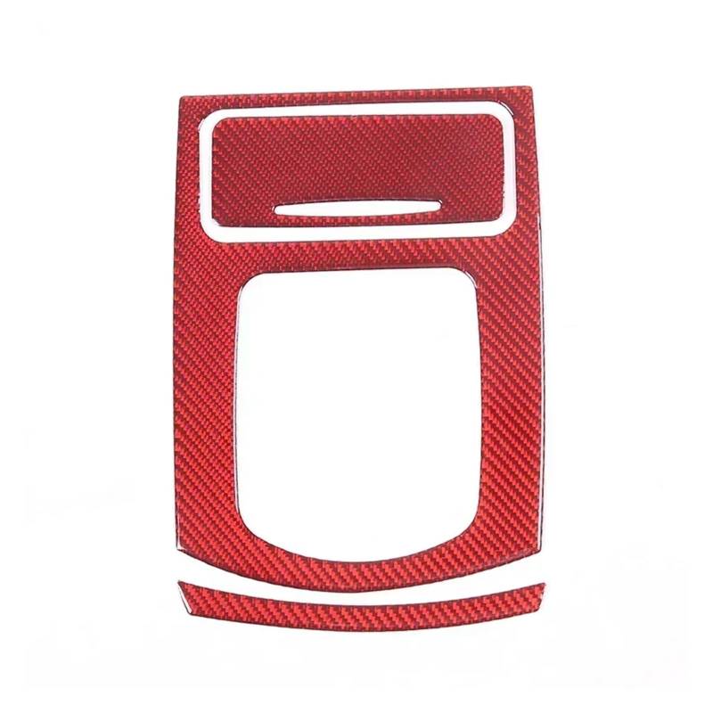 KDMOWHON Kompatibel for Infiniti G25 G27 G37 2007–2013, weiche Kohlefaser, Auto-Center-Steuerung, Schalttafel, Rahmenabdeckung, Zieraufkleber, Autozubehör(Red) von KDMOWHON