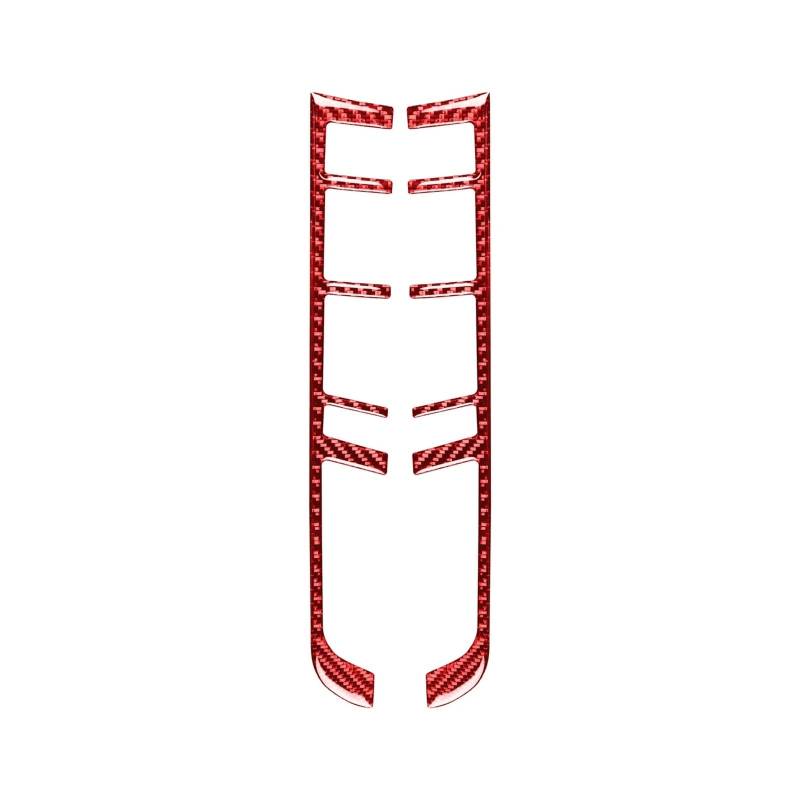 KDMOWHON Kompatibel for Porsche Macan 2014–2021, Carbon-Faser-Schaltknopf-Bedienfeld-Zierleiste, Auto-Innendekoration, Zubehör-Aufkleber(RED) von KDMOWHON