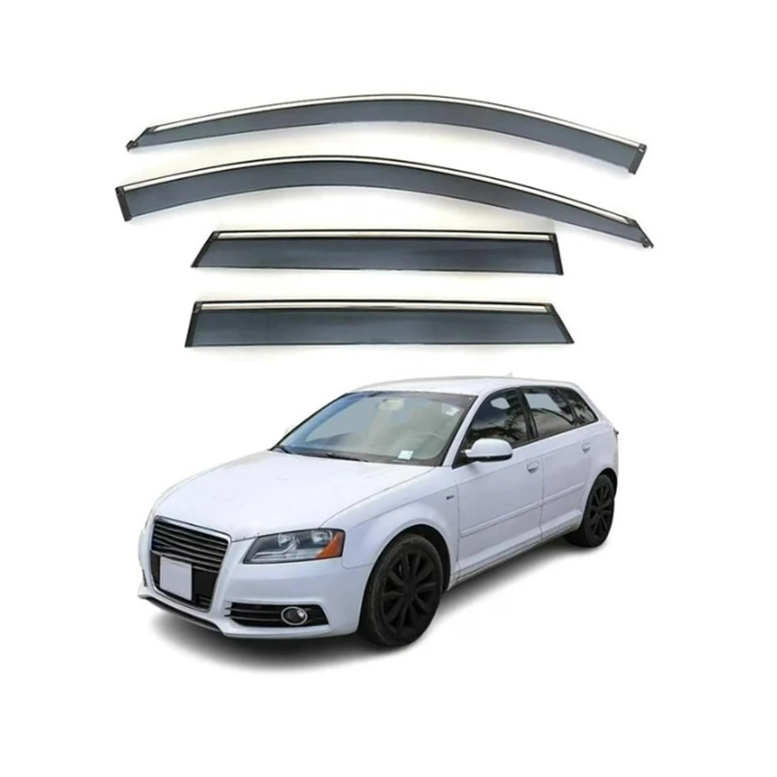 Kompatibel for Audi A3 2006 2008 2009 2011 2012 2013 Tür Fenster Visier Vent Regen Deflektor Sonnenschutz von KDMOWHON