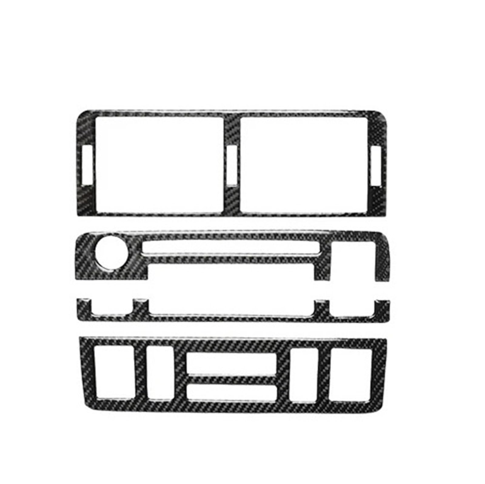 Kompatibel for BMW 3er E46 M3 1998–2005, Kohlefaser-Mittelkonsole, AC, CD-Panel-Verkleidung, Auto-Innendekoration, Zubehör-Aufkleber von KDMOWHON