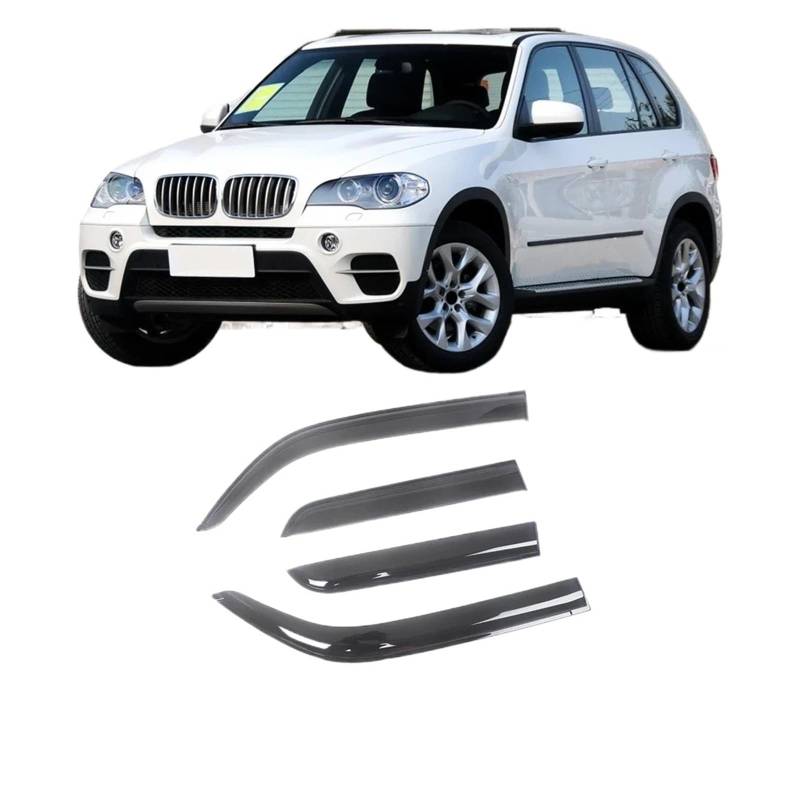 Kompatibel for BMW X5 F15 E53 E70 2000-2018 Auto Seitenfenster Windabweiser Visiere Regenschutz Türvisier Lüftungsschattierungen Dunkelschwarz Ventvisor(for X5 E70 2007-2013) von KDMOWHON