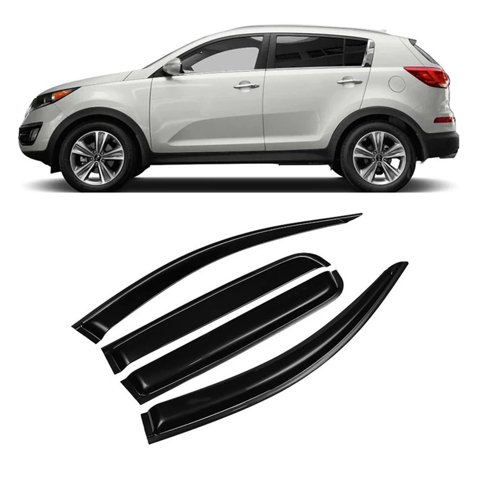 Kompatibel for Kia Sportage R 2011 2012 2013 2014 2015 2016 Auto-Styling-Zubehör Fenster Visier Vent Shade Wind Regen Sonnenschutz Deflektoren von KDMOWHON