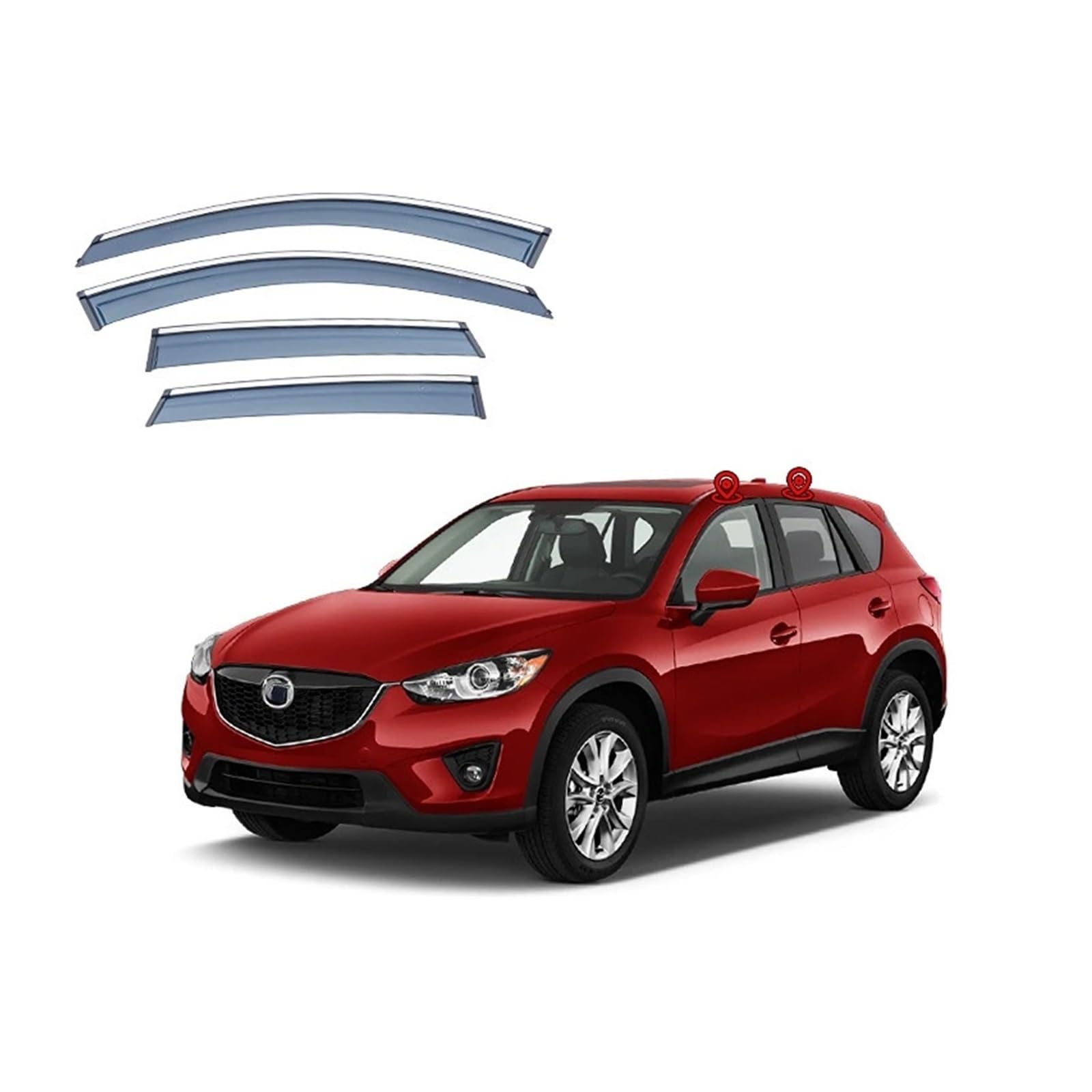 Kompatibel for Mazda CX-5 CX5 KE KF 2013–2016 2017–2021. Zubehörstreifen, Deflektoren, Visiere, Regenschutz, Türblende, Lüftungsschirme, Lüftungsblende(KE Steel) von KDMOWHON