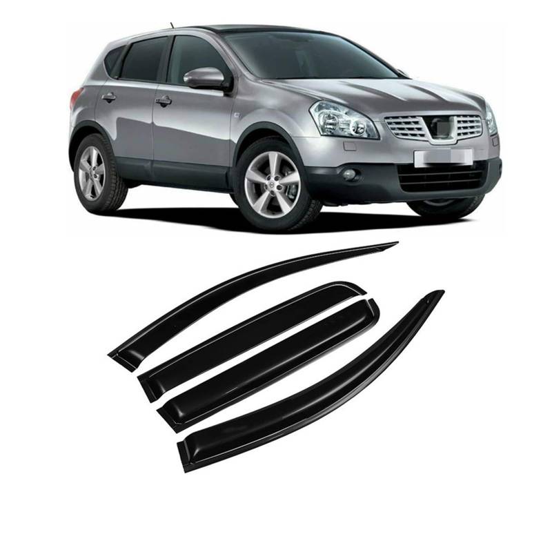 Kompatibel for Nissan Qashqai 2008 2009 2010 2011 2012 2013 2014 Auto-Seitenfenster-Visier-Deflektor-Windschutzscheibe for Regenschutz-Schilde von KDMOWHON