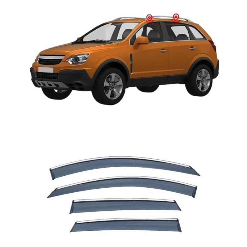 Kompatibel for Opel Antara 2008–2024, Fensterblende, Windschutzscheiben-Deflektor, Sonnenschutz, Regen-Entlüftungsabdeckung, helles Streifen-Zubehör von KDMOWHON