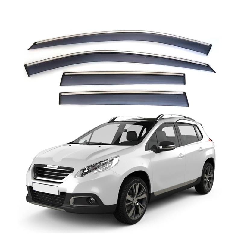 Kompatibel for Peugeot 2008 2014–2018 A94 Tür-/Fensterabweiser, Regenvisier, Wetterschutz von KDMOWHON