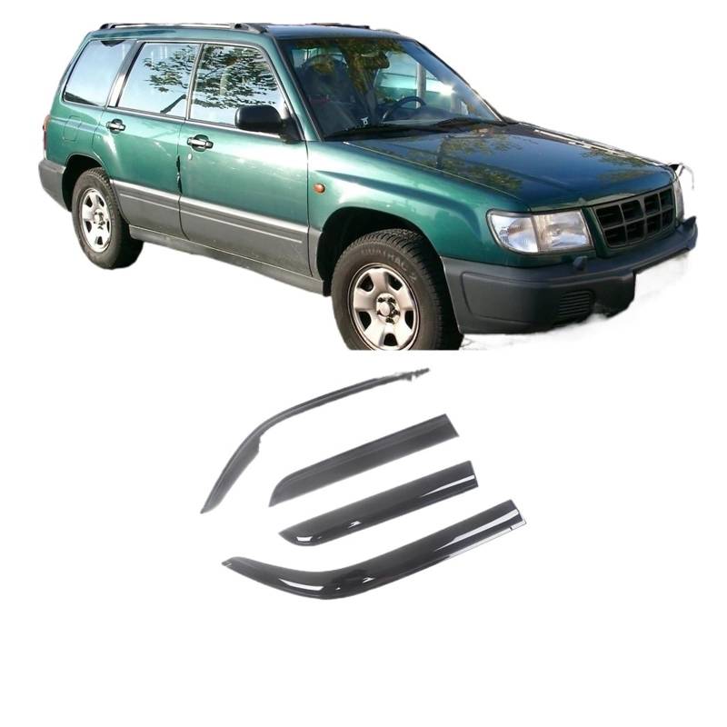 Kompatibel for Subaru -Forester 1997-2016 Seitenfenster-Windabweiser Visiere Schwarzer Regenschutz Türvisier Lüftungsschattierungen Dunkles Lüftungsvisier(for 97-01) von KDMOWHON