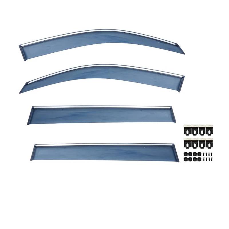 Kompatibel for Toyota Highlander 2009 2010 2011 2012 2013 2014 Fenster Dach Sonne Regen Schatten Vent Visier Spoiler Flügel Zubehör Trim Chrom von KDMOWHON