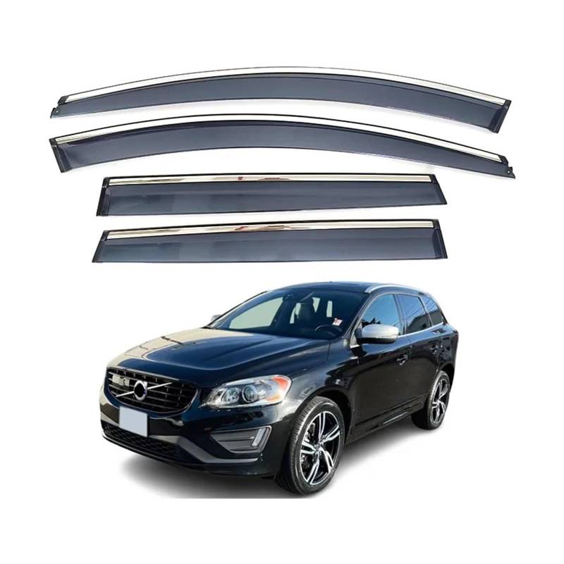 PC-Material Tür-Fenster-Visier, Regenschutz, Wetter-Entlüftungsabweiser, kompatibel for Volvo XC60(2009-2017 XC60) von KDMOWHON