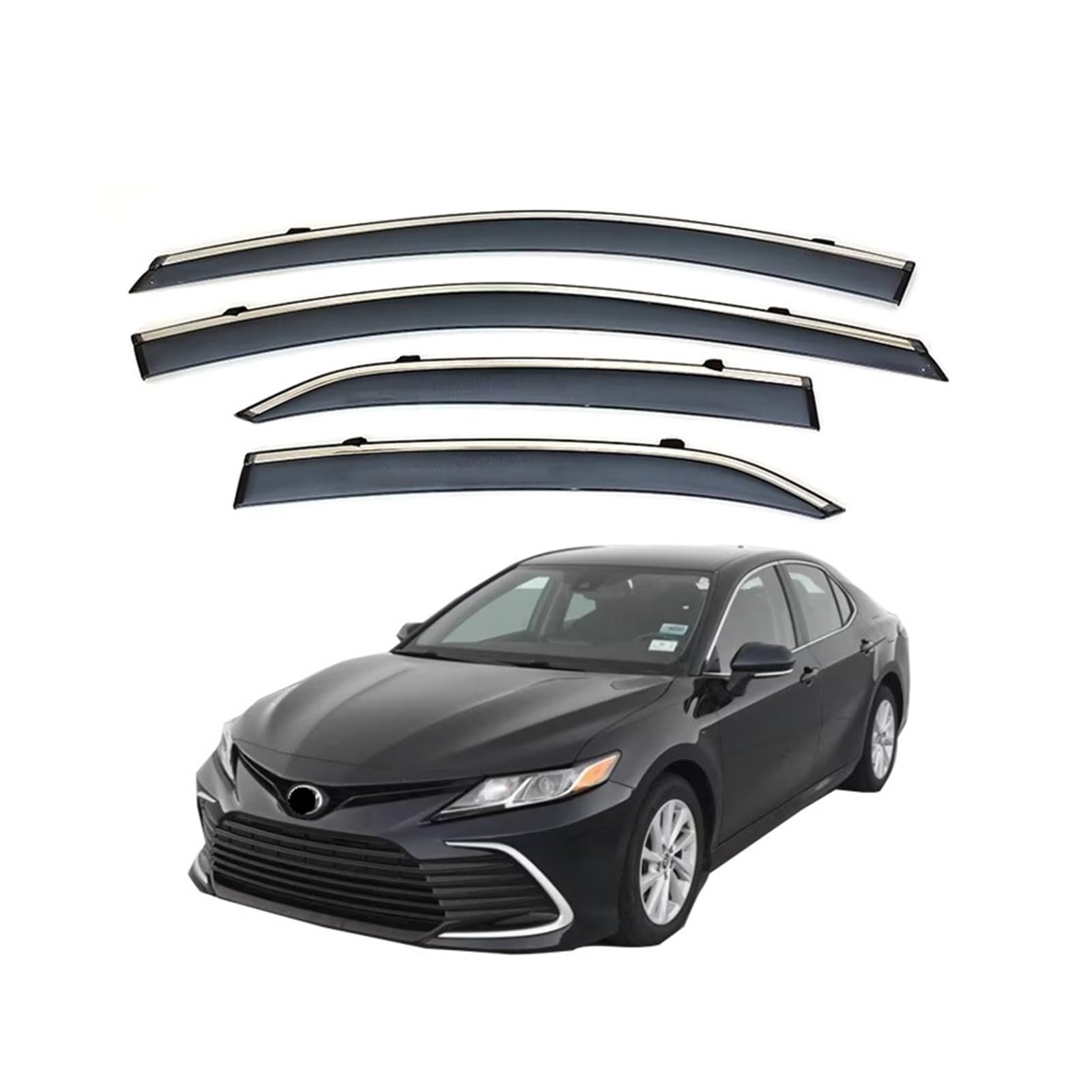 Polycarbonat-Material, Tür- und Fensterabweiser, Regenschutz, Visier, kompatibel mit Toyota Camry 2018 2019 2021 2022 2023(2018-2022) von KDMOWHON