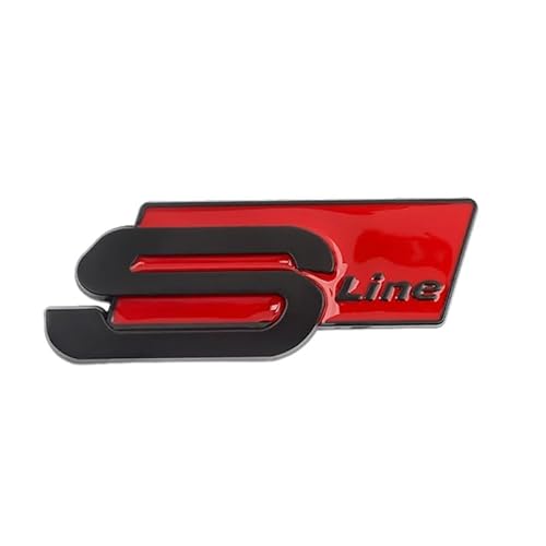 Auto Abzeichen Logo Aufkleber für Audi Sline TT Q2 Q3 Q5 Q7 Q8 A3 A4 A5 A6 A7, Auto-Emblem Logo Aufkleber für Lenkrad Zubehör/Motorhaube Vorne und Hinten Kühlergrill Front Motorhaube Kofferraum von KDNWQF