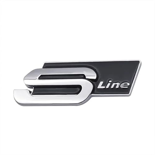 Auto Abzeichen Logo Aufkleber für Audi Sline TT Q2 Q3 Q5 Q7 Q8 A3 A4 A5 A6 A7, Auto-Emblem Logo Aufkleber für Lenkrad Zubehör/Motorhaube Vorne und Hinten Kühlergrill Front Motorhaube Kofferraum von KDNWQF