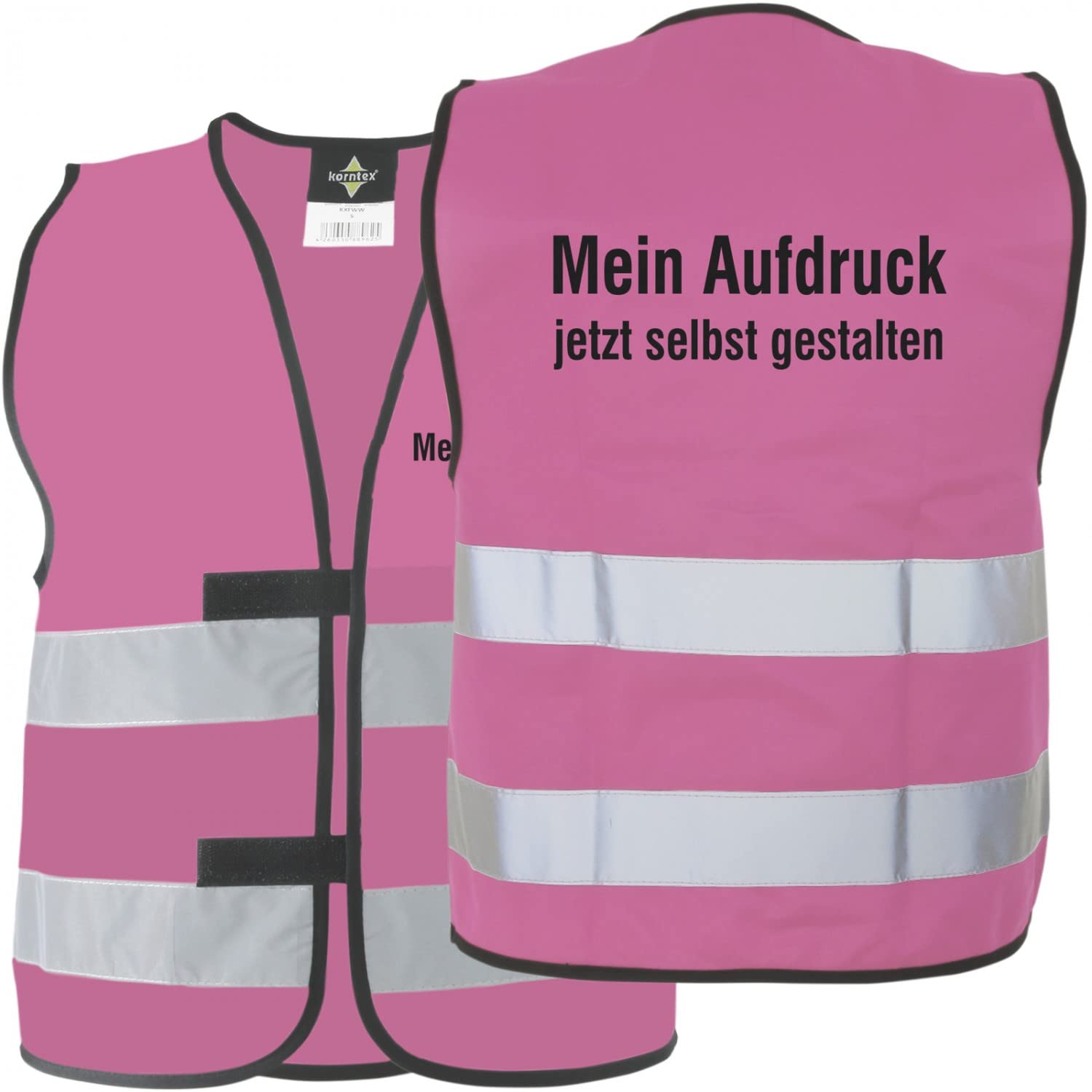 KDS Warnweste Funktionsweste Color mit Druck selbst gestalten (pink, L) von KDS