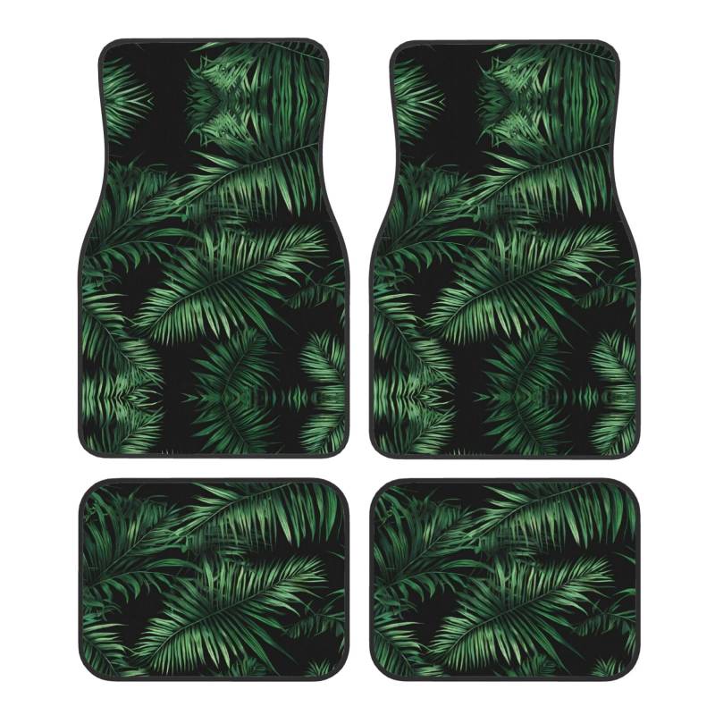 (Banana Leaf Green) Vorne Hinten Fußmatten 4 Stück Set Auto Zubehör Universal Auto Boden Teppiche Dekorative Teppiche Matte Full Set Allwetterschutz Innenraum Teppiche von KDUBNJDS