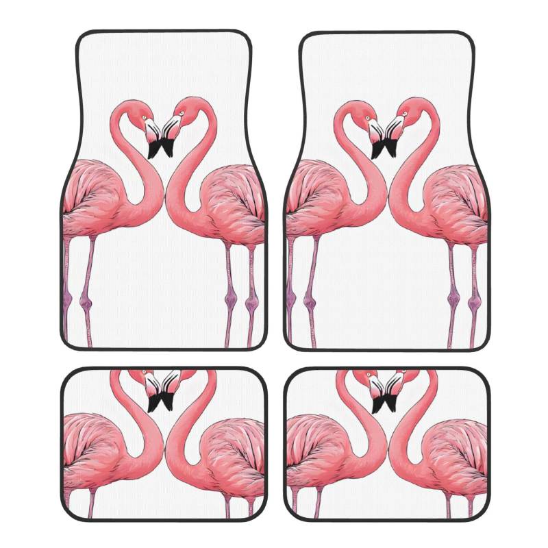 (Ink Flamingos) Front Rear Floor Foot Mat 4 Piece Set Car Accessories Universal Car Floor Carpets Decorative Carpets Mat Full Set All Weather Protection Interior Carpets von KDUBNJDS