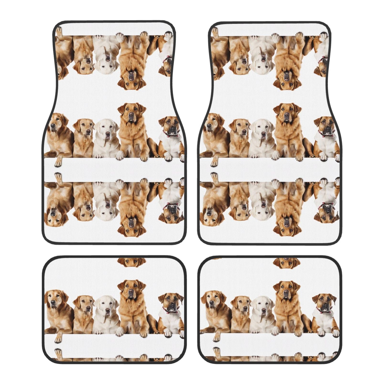 (Pomeranians Muster) Vorne Hinten Boden Fußmatten 4 Stück Set Auto Zubehör Universal Auto Boden Teppiche Dekorative Teppiche Matte Full Set Allwetterschutz Innenraum Teppiche von KDUBNJDS