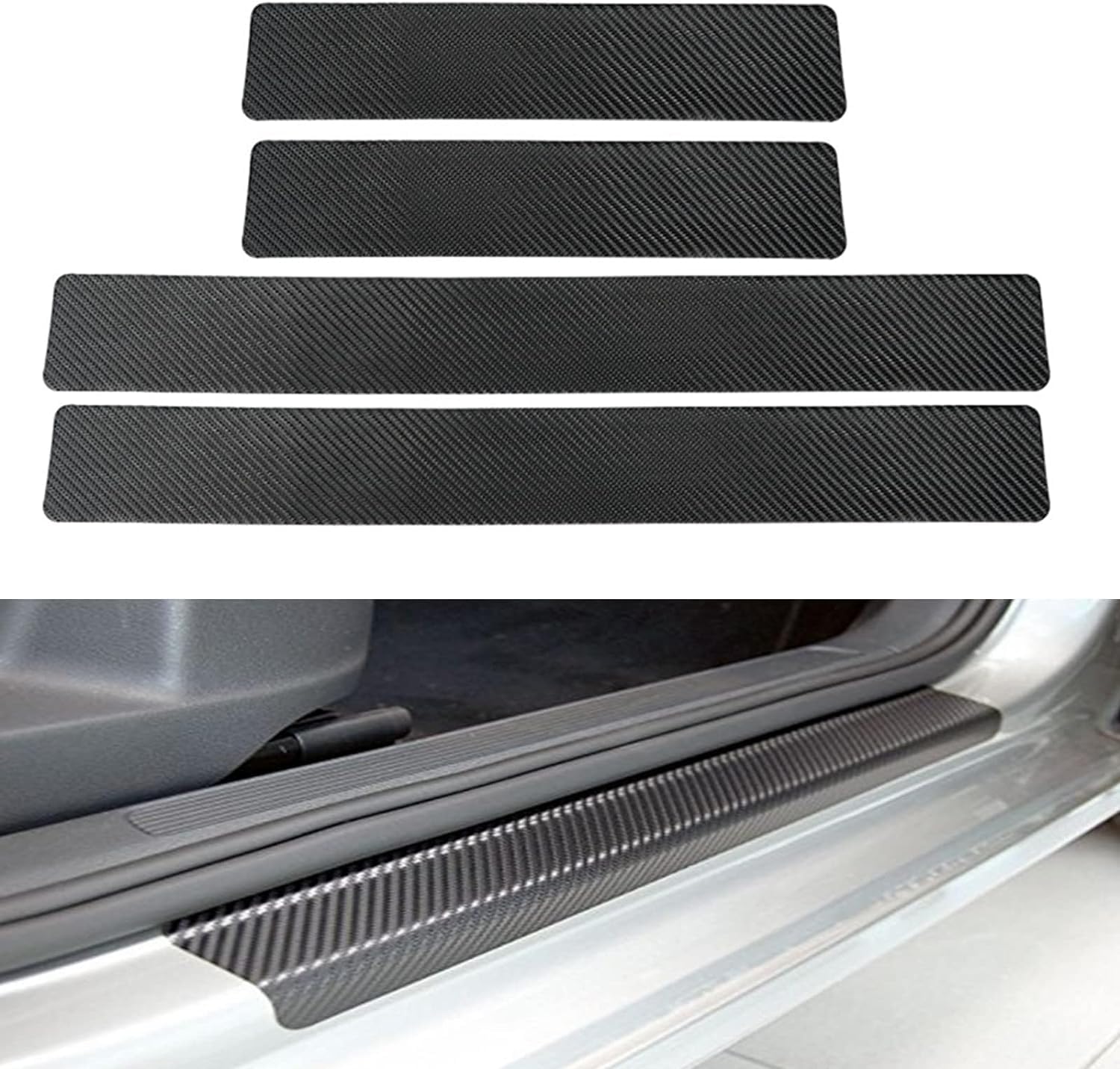 4 Stück Auto Einstiegsleisten Schutz Aufkleber für Nissan Note (E12, 2012–2020), Kohlefaser Schutzfolie Türschweller Einstiegsleisten Kratzschutz von KDUSNA