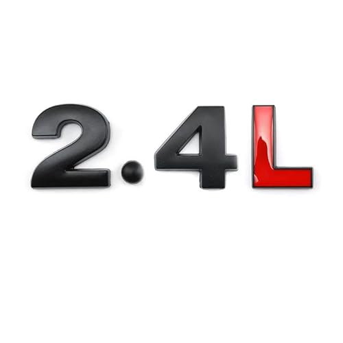 Auto Emblem für Citroen C4 Cactus 2018-2023, Metall Kofferraum Logo Aufkleber Vordere und Hintere Abzeichen Dekoration Wasserdicht Selbstklebende Badge Auto Zubehör,Black-2.4L von KDYUAN