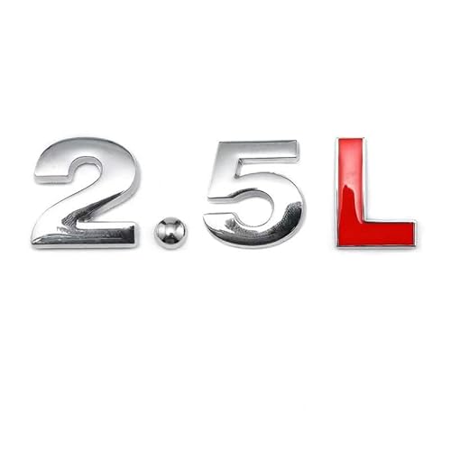 Auto Emblem für Citroen C4 Hatchback 2010-2015, Metall Kofferraum Logo Aufkleber Vordere und Hintere Abzeichen Dekoration Wasserdicht Selbstklebende Badge Auto Zubehör,Silver-2.5L von KDYUAN