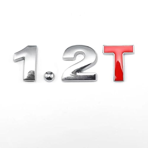 Auto Emblem für Citroen C4 L 2013-2016, Metall Kofferraum Logo Aufkleber Vordere und Hintere Abzeichen Dekoration Wasserdicht Selbstklebende Badge Auto Zubehör,Silver-1.2T von KDYUAN