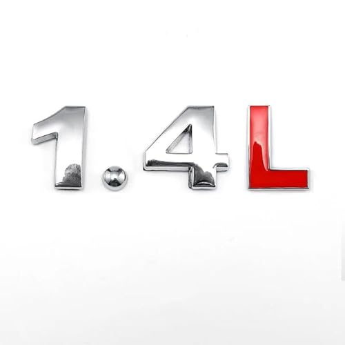 Auto Emblem für Suzuki Vitara 2014-2018, Metall Kofferraum Logo Aufkleber Vordere und Hintere Abzeichen Dekoration Wasserdicht Selbstklebende Badge Auto Zubehör,Silver-1.4L von KDYUAN