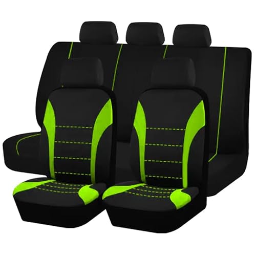 KEAAN Autositzbezüge Set für BMW 1 2 3series 4series 5series 6series 7series, Schonbezüge Komplettset Sitzbezüge Auto Atmungsaktive Polyester-Mesh Sitzbezügesets Airbag-Kompatibel,E/Green von KEAAN