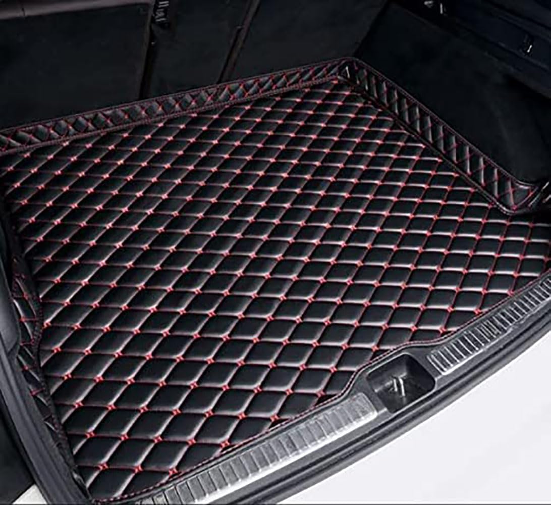 Kofferraummatte Kofferraumwanne für Mercedes Benz CLA Shooting Brake (X118) 2023-, Leder-Material Haustier Matten wasserdichte rutschfeste,Black-Red von KEAAN