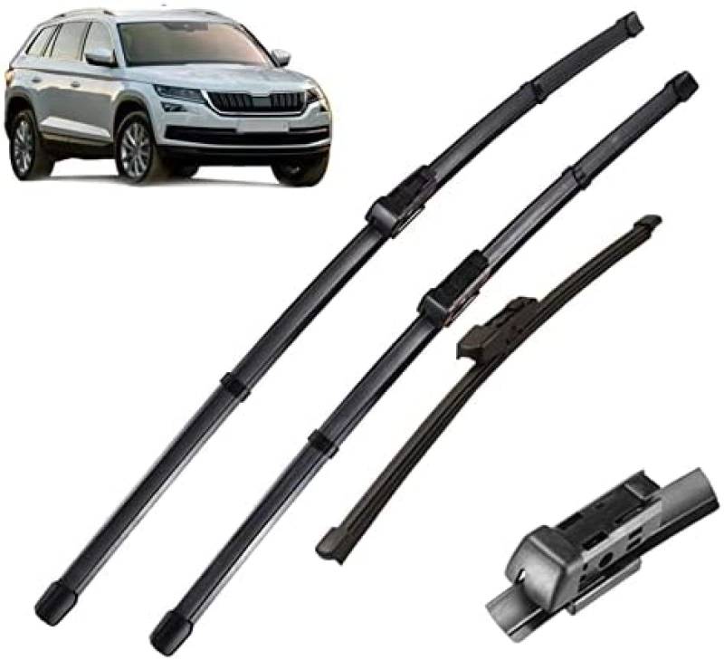 Wischer Teile Wischer LHD Front & Heck Wischerblätter Set für Skoda für Kodiaq 2016 2017 2018 2019 2020 Windschutzscheibe Windschutzscheibe Fenster 24"21"13" von KEAGGJF