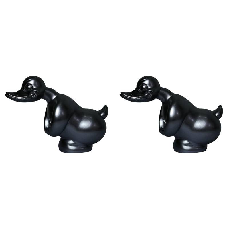 KEALLANS 2X Angry Duck Auto-KüHlerfigur Auto-Fronthauben-Aufkleber Auto-Armaturenbrett- Ente DekorationszubehöR, Schwarz von KEALLANS