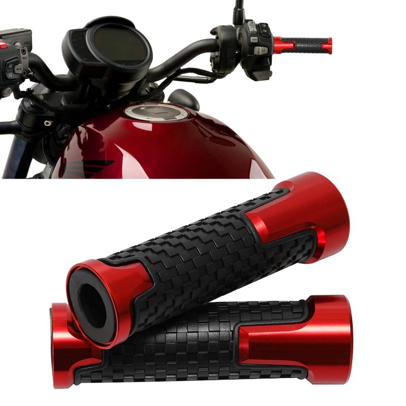 KEEPDSGN Motorrad Griffe Universal Motorrad Lenkergriffe 22 mm (7/8") 24mm (1") Anti-Rutsch Scooter Gummi aus CNC Aluminium Lenkergriff für Roller Mopeds Quad ATV von KEEPDSGN