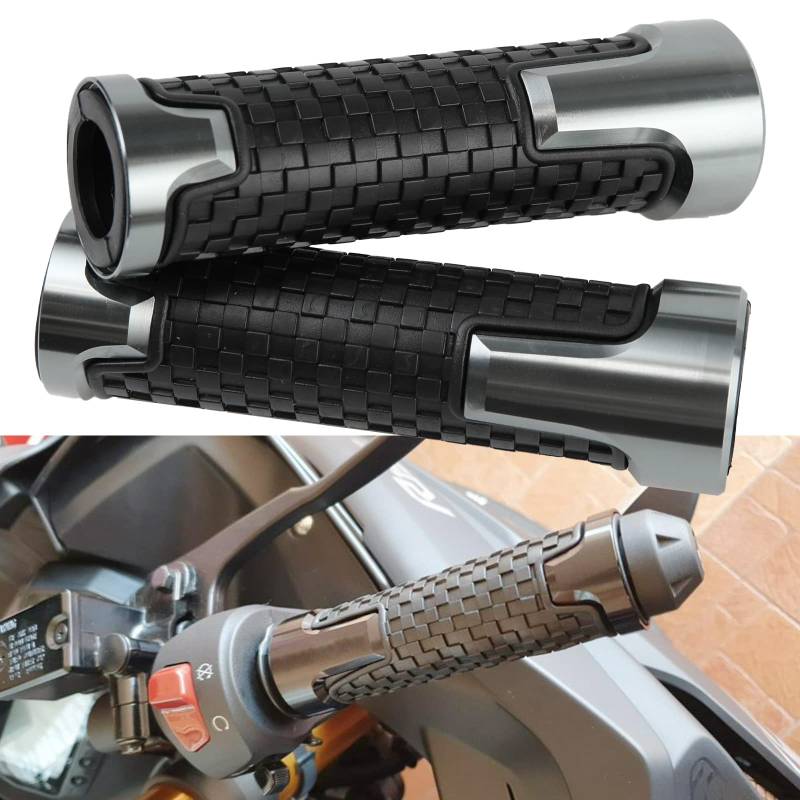 KEEPDSGN Motorrad Griffe Universal Motorrad Lenkergriffe 22 mm (7/8") 24mm (1") Anti-Rutsch Scooter Gummi aus CNC Aluminium Lenkergriff für Roller Mopeds Quad ATV von KEEPDSGN