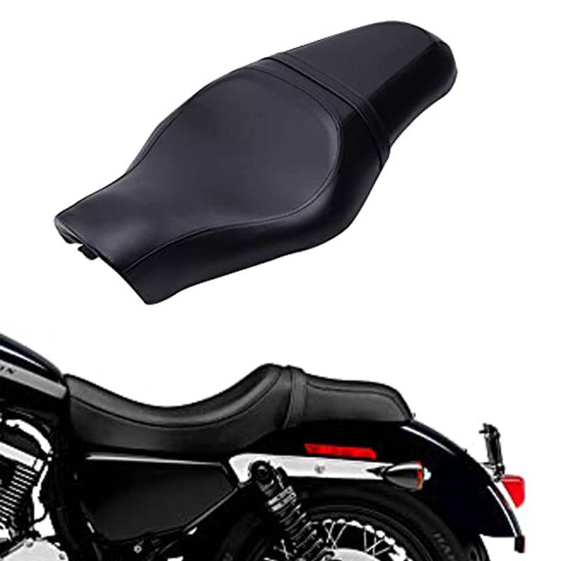 Motorrad Kissen Sitz hinten Beifahrer Sozius Pad Sitz Fahrer Beifahrer Zwei Sitzkissen für Sportster XL 883 883XL 883C 883N 1200 48 72 Cafe Racer. von KEEPDSGN