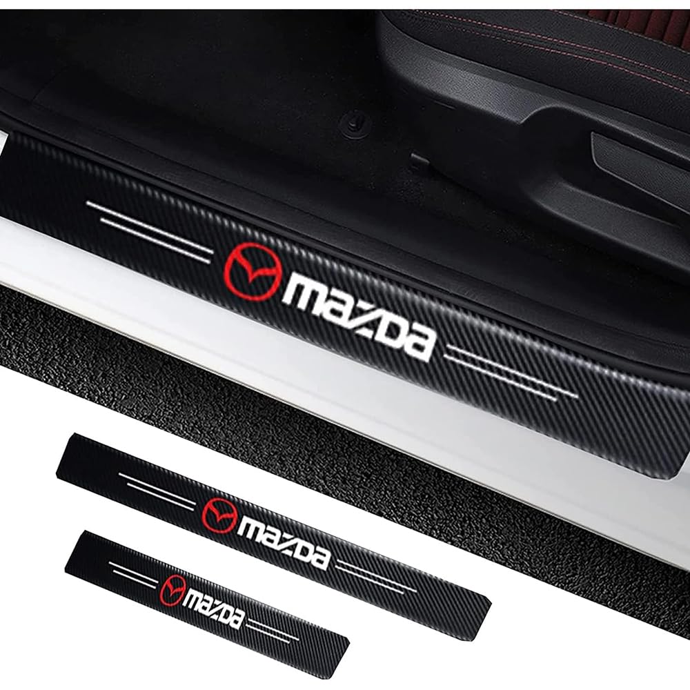 4 Stück Auto Einstiegsleisten Schutz, für Mazda CX-5 CX5 2015-2023 Auto Türschweller Schutz Kohlefaser Auto Türeinstiegsschutz Aufkleber,A von KEEVAY