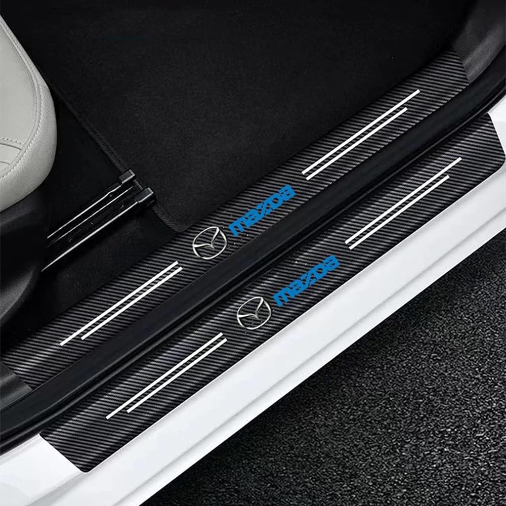 4 Stück Auto Einstiegsleisten Schutz, für Mazda CX-5 CX5 2015-2023 Auto Türschweller Schutz Kohlefaser Auto Türeinstiegsschutz Aufkleber,B von KEEVAY