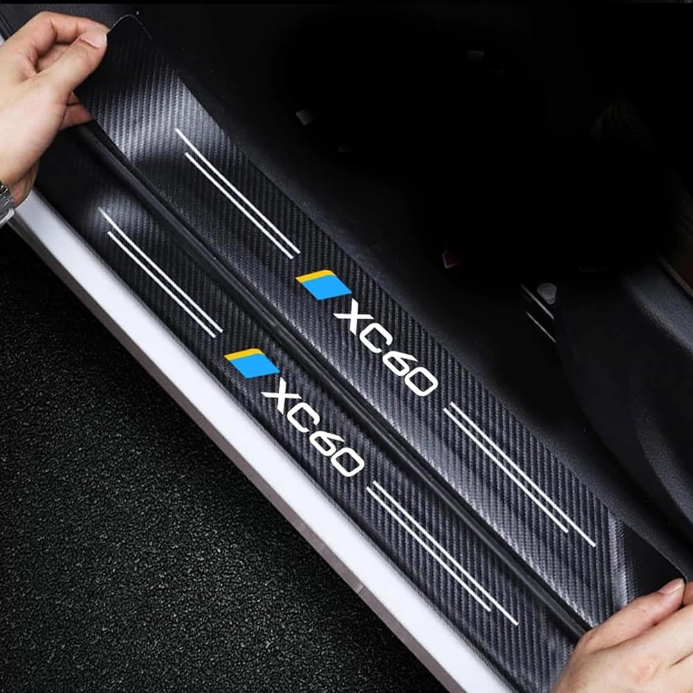 4 Stück Auto Einstiegsleisten Schutz, für Volvo XC60 Auto Türschweller Schutz Kohlefaser Auto Türeinstiegsschutz Aufkleber von KEEVAY
